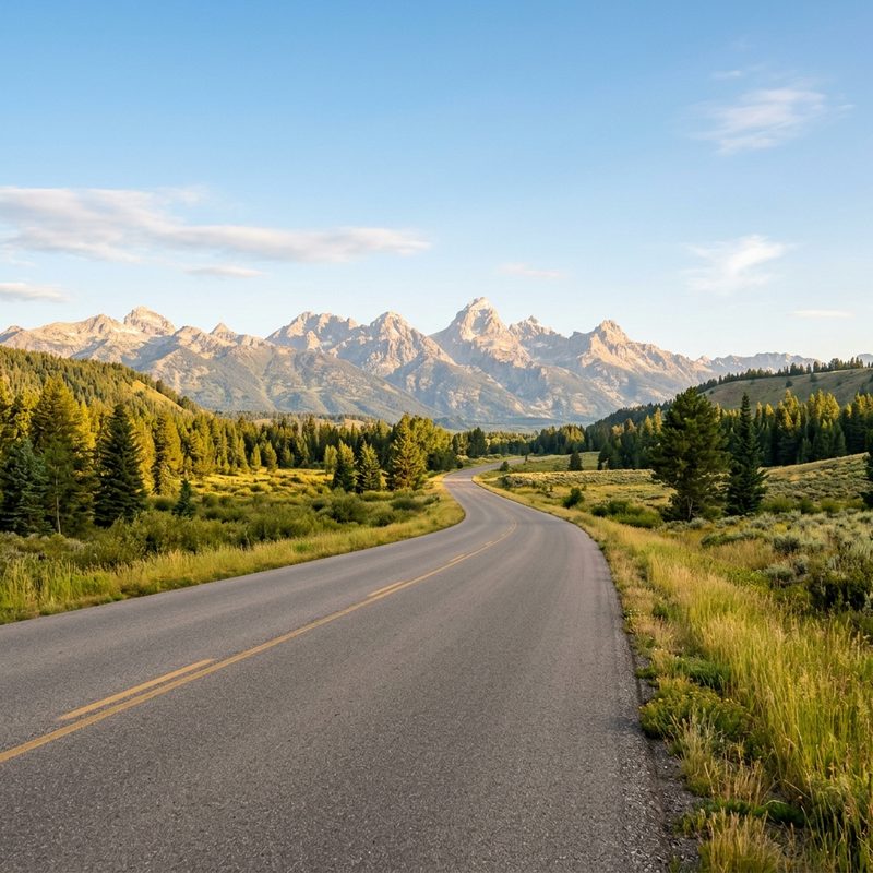 Open road used for travel guide planning